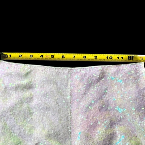 PrettyLittleThing: Iridescent, White, Sequin Wide Leg Trousers - Picture 4 of 5